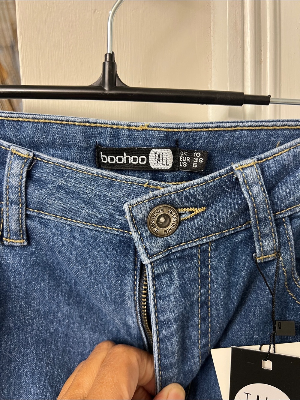 Boohoo Tall Women's Medium Blue High-Rise Denim Jeans- Long Fit